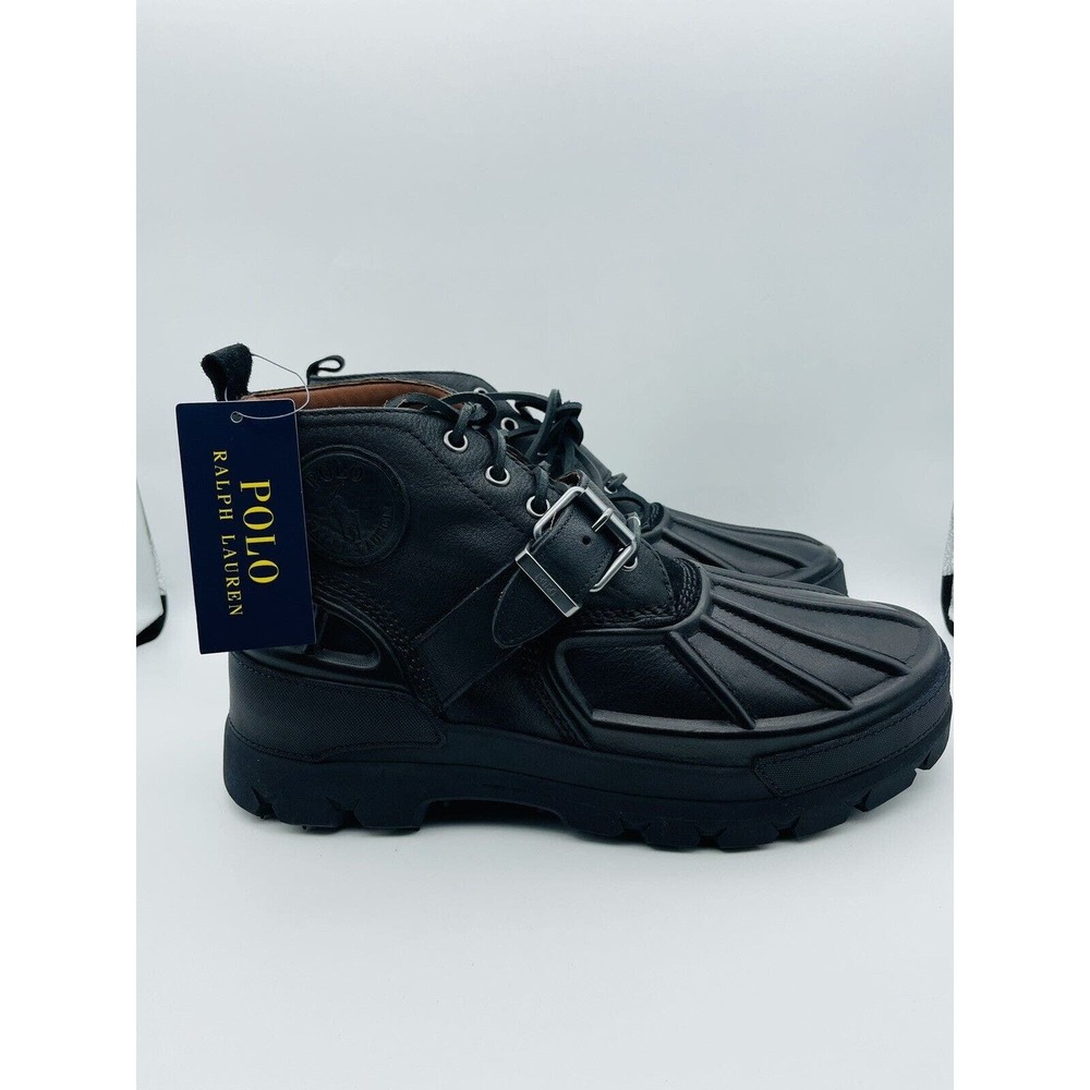 Mens Polo Ralph Lauren Oslo Low size 9.5 D Leather Ankle High Duck Boots NEW